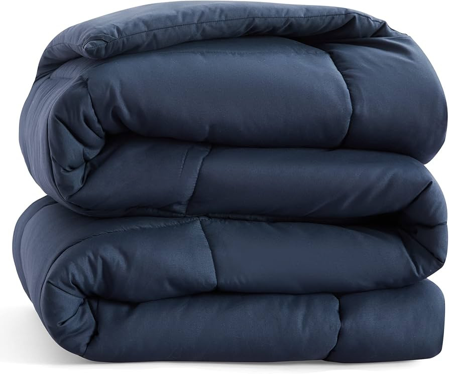 BEDSURE Duvet Insert Queen Comforter Navy - All Season Quilted Down Alternative Comforter for Que... | Amazon (US)