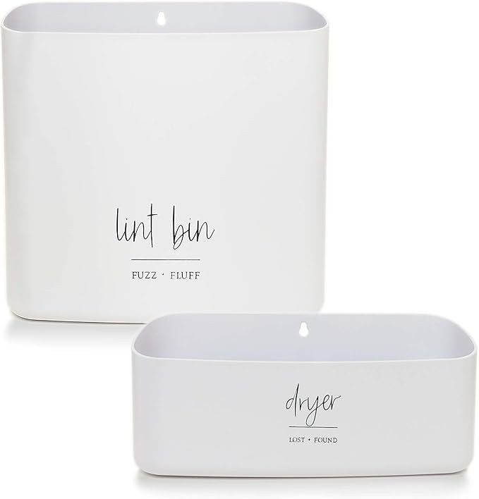 Magnetic Lint Bin for Laundry Room Organization and Storage (2 Piece Set) | Waste Holder and Stor... | Amazon (US)