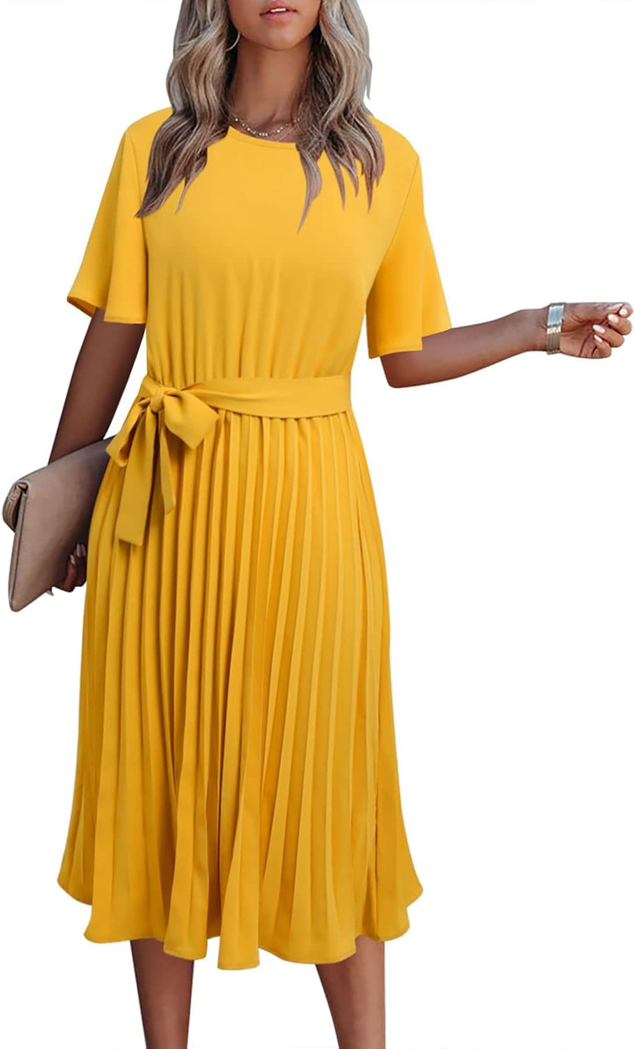 VIEACTIVEWEAR Women's Casual Summer Ruffle Long Bohemian Dress Short Sleeve Loose Plain Maxi Dres... | Amazon (US)