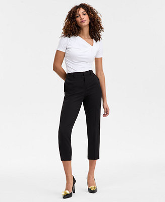 Women's Slim Leg Cropped Trousers | Macy's