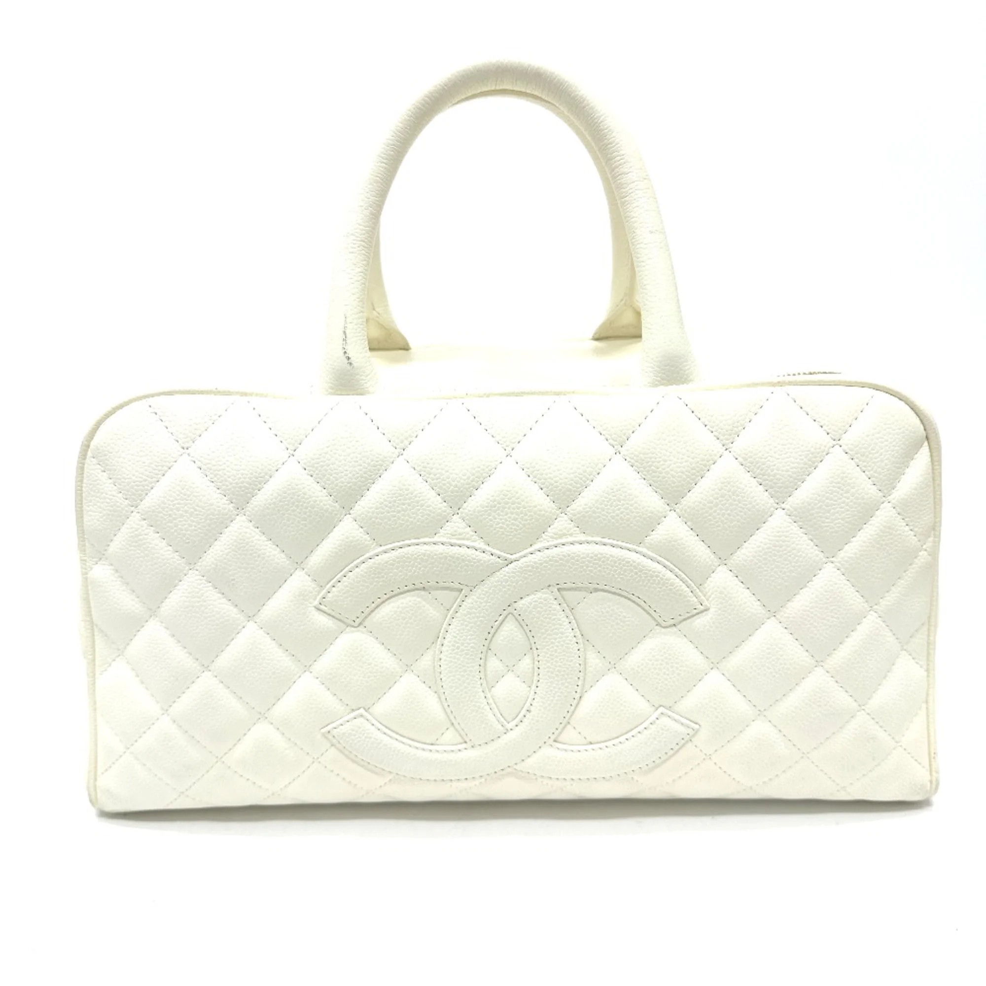 Pre-Owned Chanel CC Mark Quilted Matelasse Bag Hand Bag White (Good) | Walmart (US)