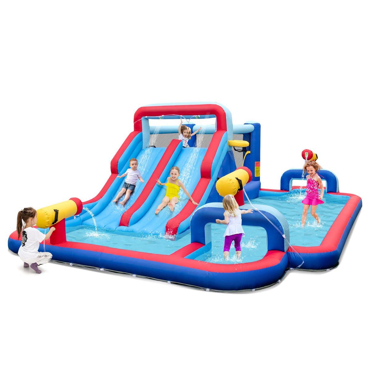 Costway Inflatable Water Slide Park Kids Bounce House Splash Pool without Blower | Target