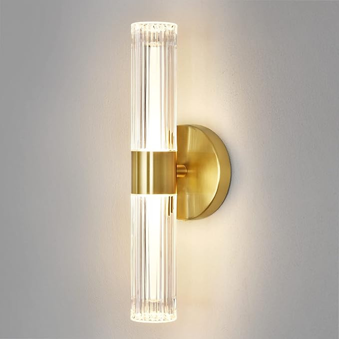 Epinl Gold Sconce Wall Lighting - LED Modern Wall Sconce Acrylic Shade Hardwired 10W Wall Mounted... | Amazon (US)