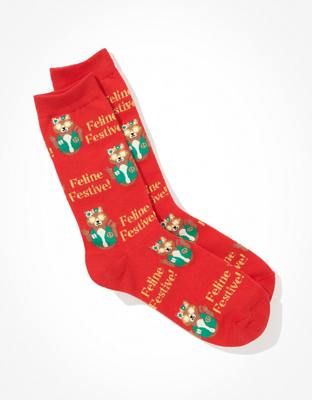 AE Hippy Cat Crew Socks | American Eagle Outfitters (US & CA)