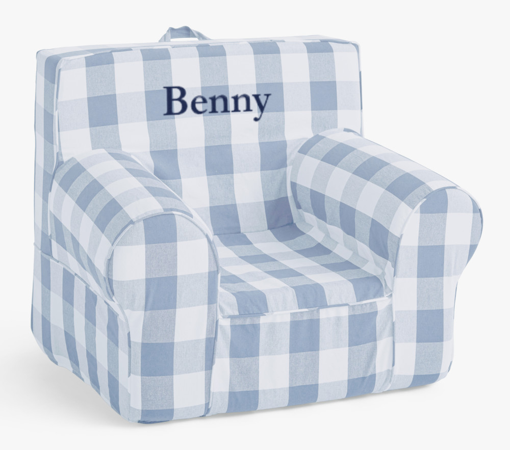 Kids Anywhere Chair®, Chambray Blue Twill with Buffalo Check | Pottery Barn Kids
