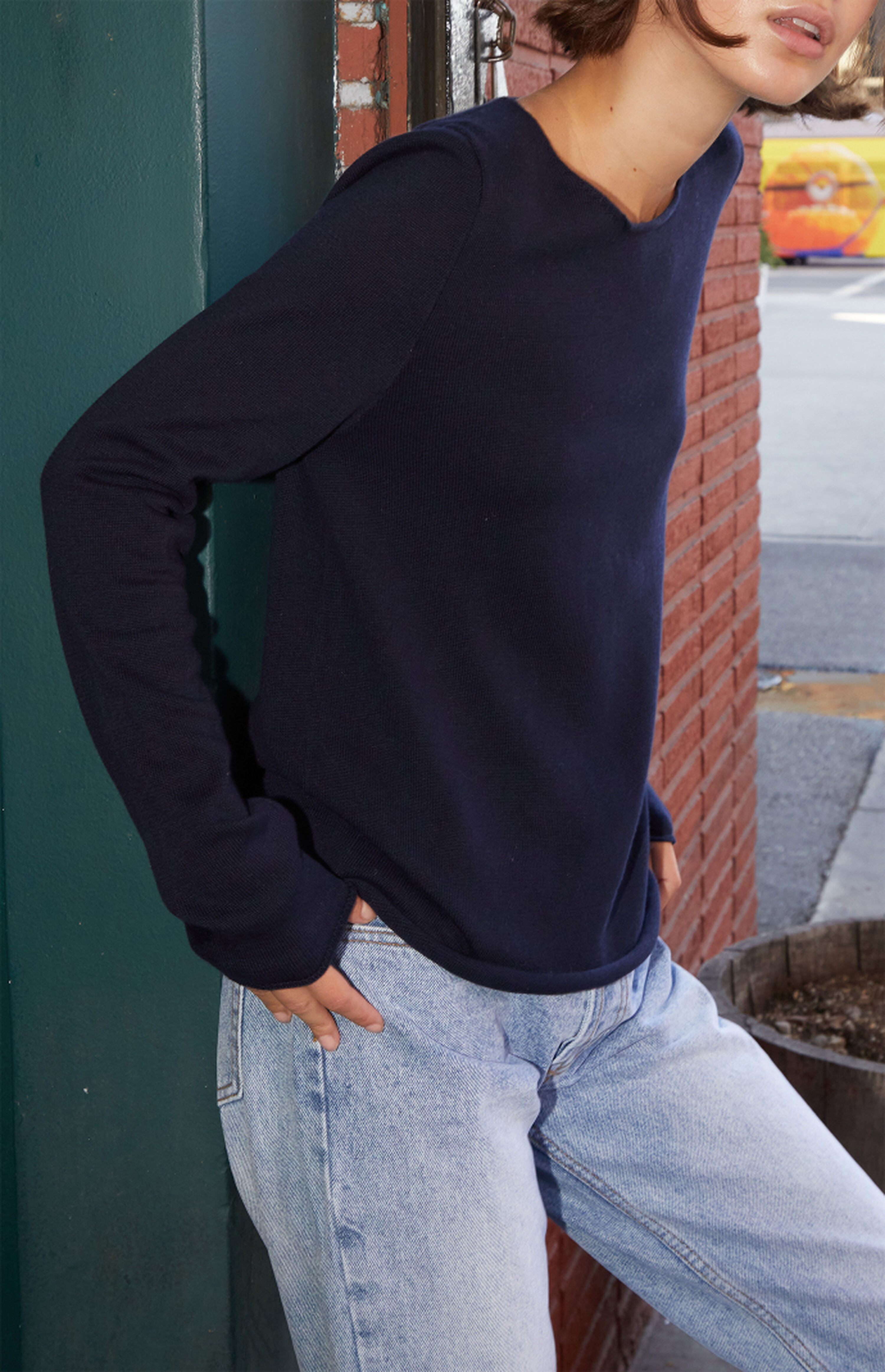 John Galt Blue Long Sleeve Sweater | PacSun