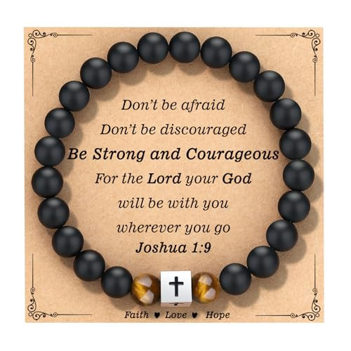 Teen Boy Gifts Ideas Cross Bracelet Men Back to School Son Grandson Teenage Boys Kids 8 12 14 16 18 15 Year Old Birthday Stocking Stuffers Easter Basket Joshua 1:9 Valentines Him Confirmation | Amazon (US)