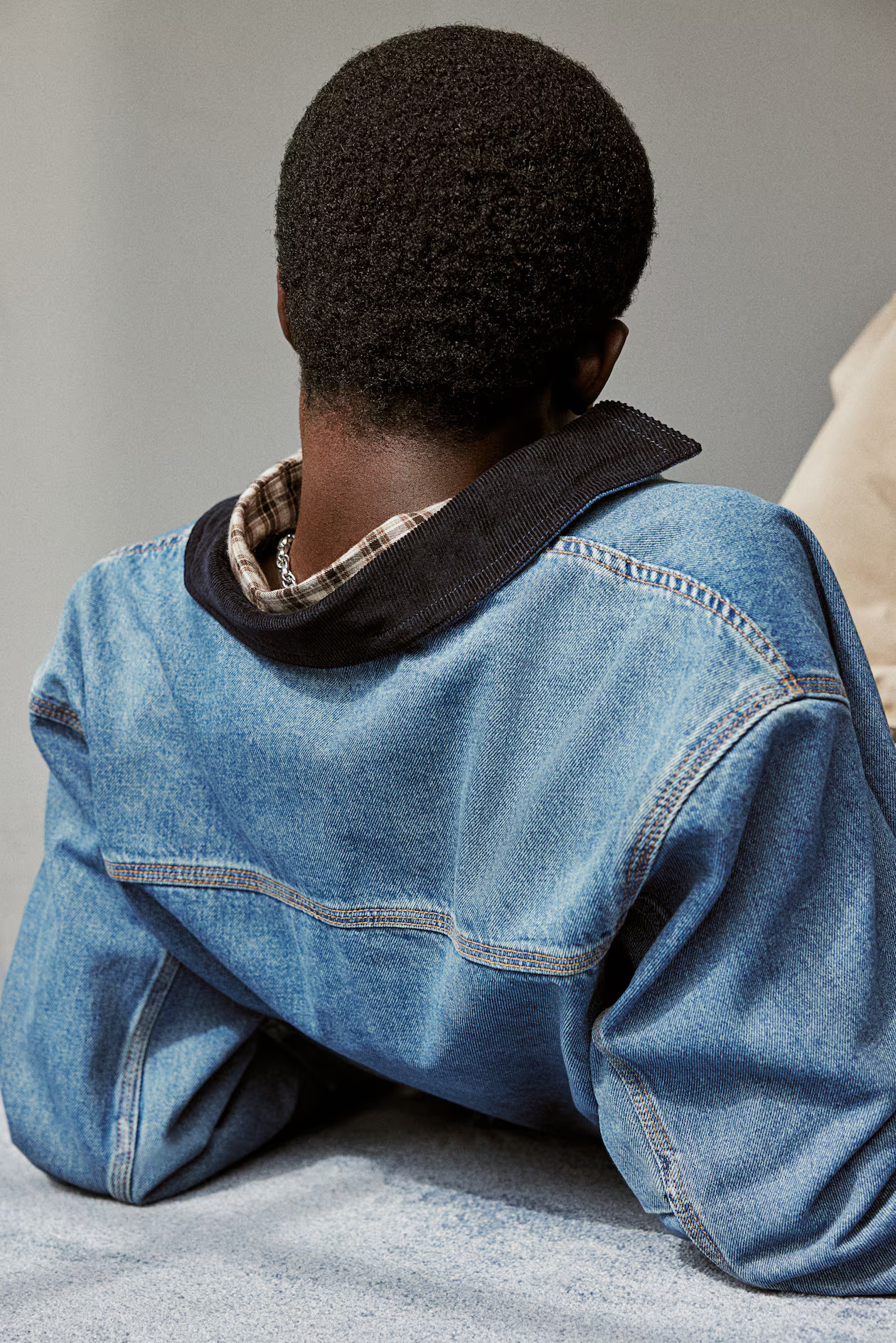Regular Fit Denim Jacket with Corduroy Collar | H&M (US + CA)