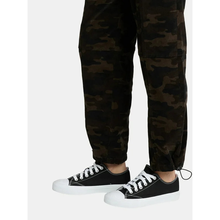 No Boundaries Mid Rise Parachute Cargo Pants, 28" Inseam, Women's and Women's Plus | Walmart (US)
