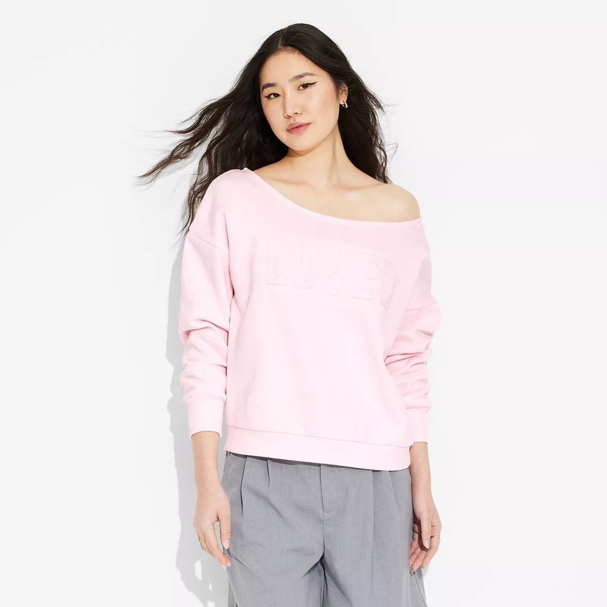 Women's Valentine's Day Loved Graphic Sweatshirt - Pink XXL | Target