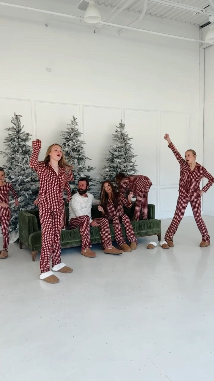 holiday family pajamas! these are so cute and soft as butter. I am in a women’s size small, parker and jolie are in a women’s XS, jordan is wearing a size large pant, Baler is in size 9/10, brady is also in size 9/10, and baylor is in size 7/8. true to size! 

#LTKFamily #LTKSeasonal #LTKKids