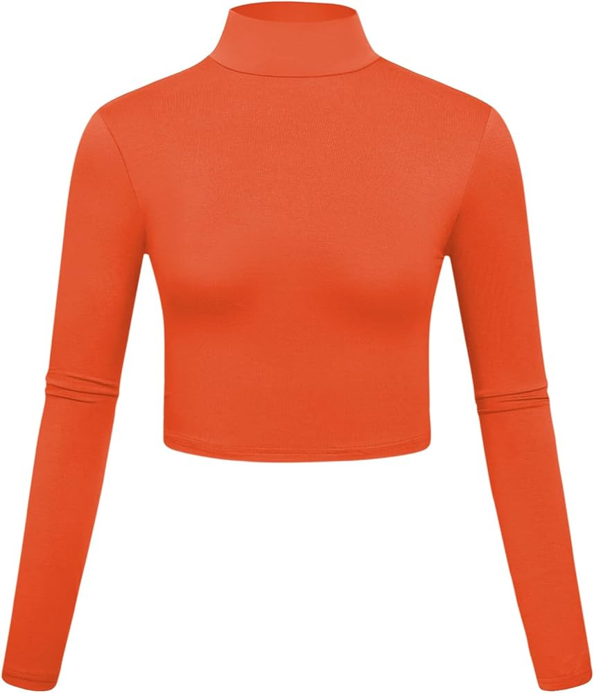 Kindcall Lightweight Mock Turtleneck Crop Tops Long Sleeve Casual Base Layer for Women | Amazon (US)