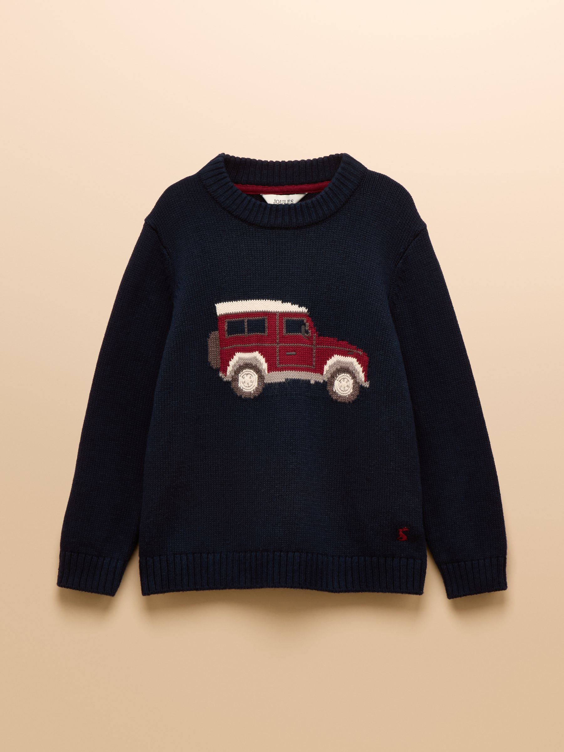 Kids' Cracking Navy Blue Intarsia Knit Jumper | Joules | Joules