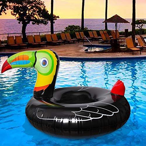 Geefuun Tropical Toucan Inflatable Pool Float Ride On Beach Swimming Ring - Hawaiian Luau Themed Wat | Amazon (US)
