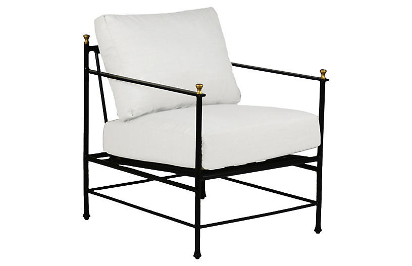 Frances Lounge Chair, White | One Kings Lane