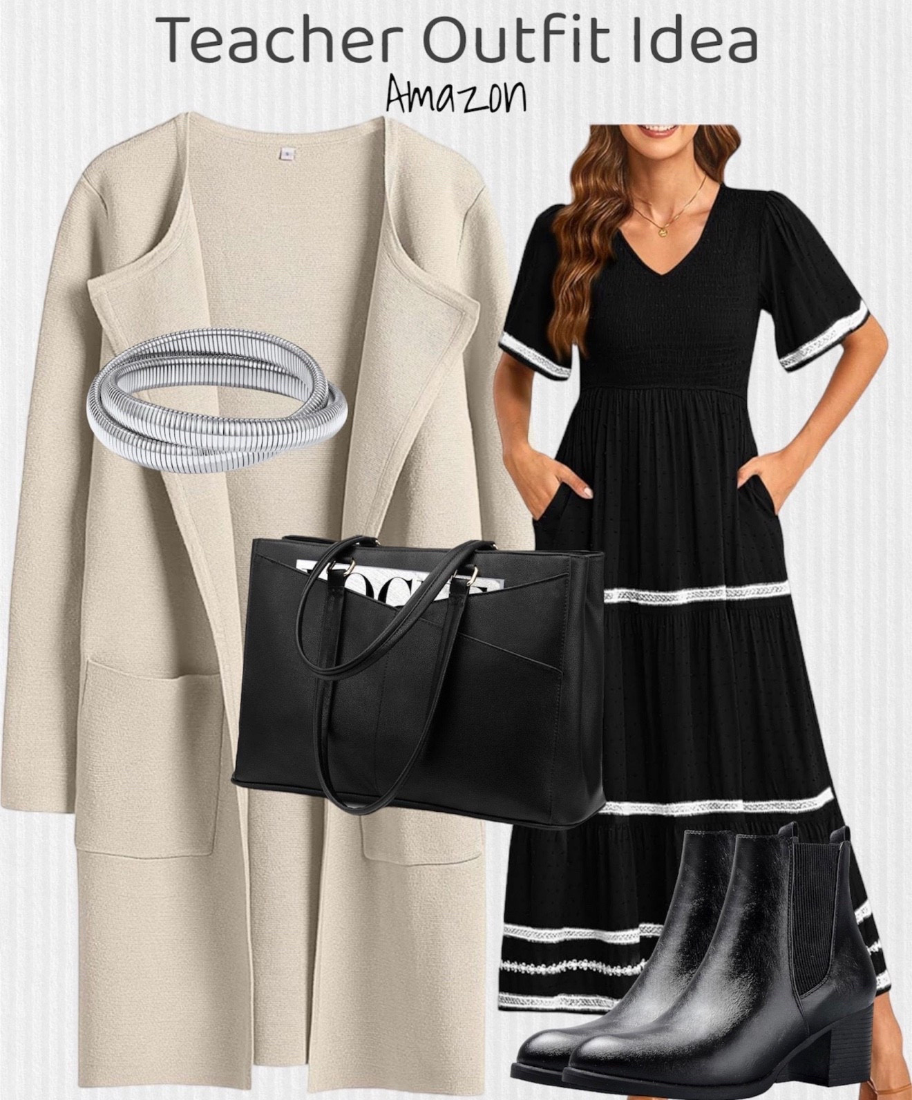 Teacher outfit idea from Amazon. 



Teachers outfit, Outfit for teachers, fall outfit, work outfit, workwear, amazon mules, Amazon fall outfit, fall dress, fall shoes, fall booties #LTKBacktoSchool 

#LTKStyleTip #LTKFindsUnder50 #LTKShoeCrush #LTKParties

#LTKSeasonal #LTKWorkwear #LTKootd