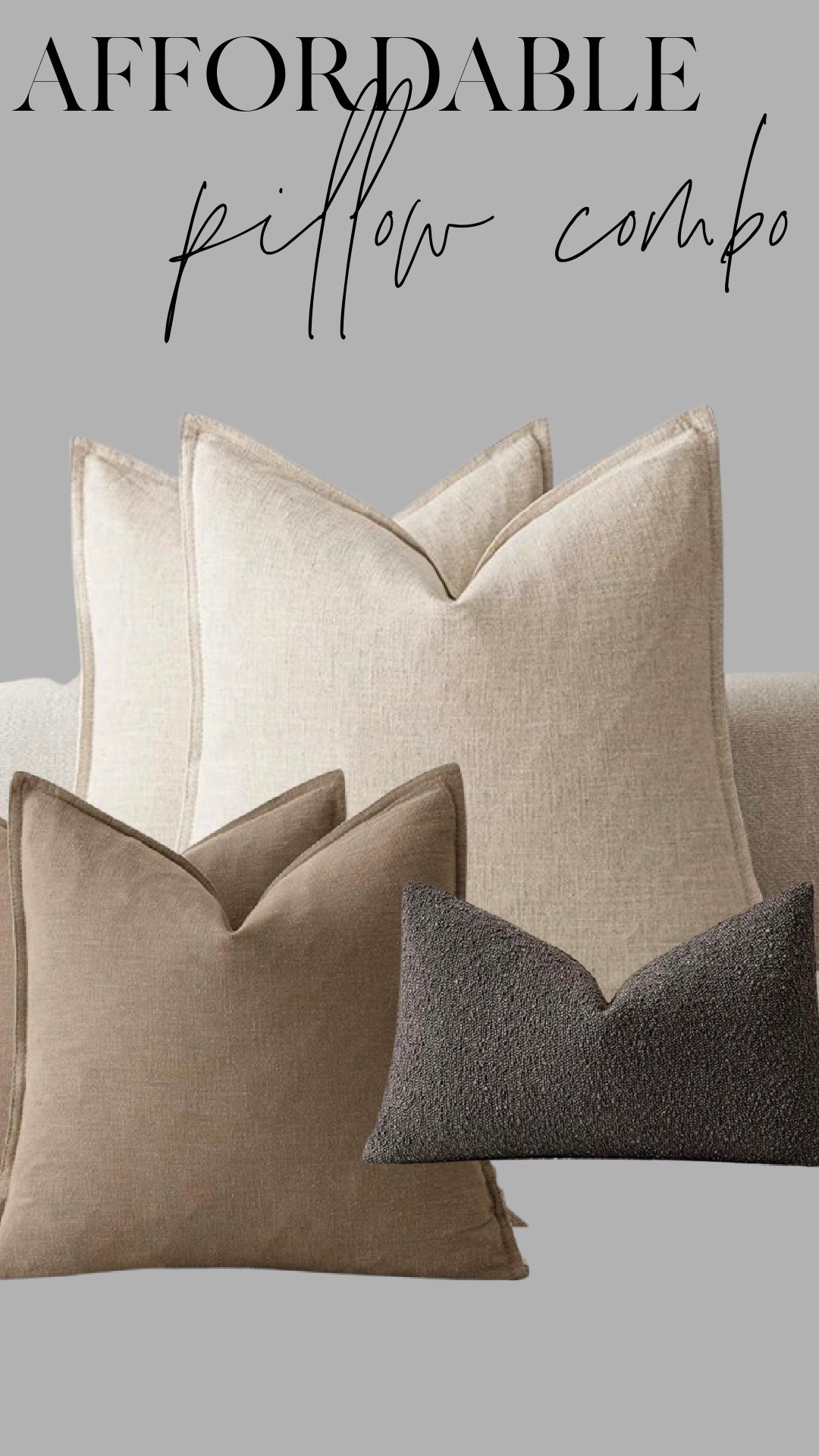 Affordable pillow combo that looks anything but basic.
Layering different sizes + textures is the easiest way to make a sofa or bed feel designer without spending a fortune. These covers mix perfectly for that cozy, neutral, high-end look 🤍

#LTKFindsUnder50 #LTKGiftGuide #LTKHome
