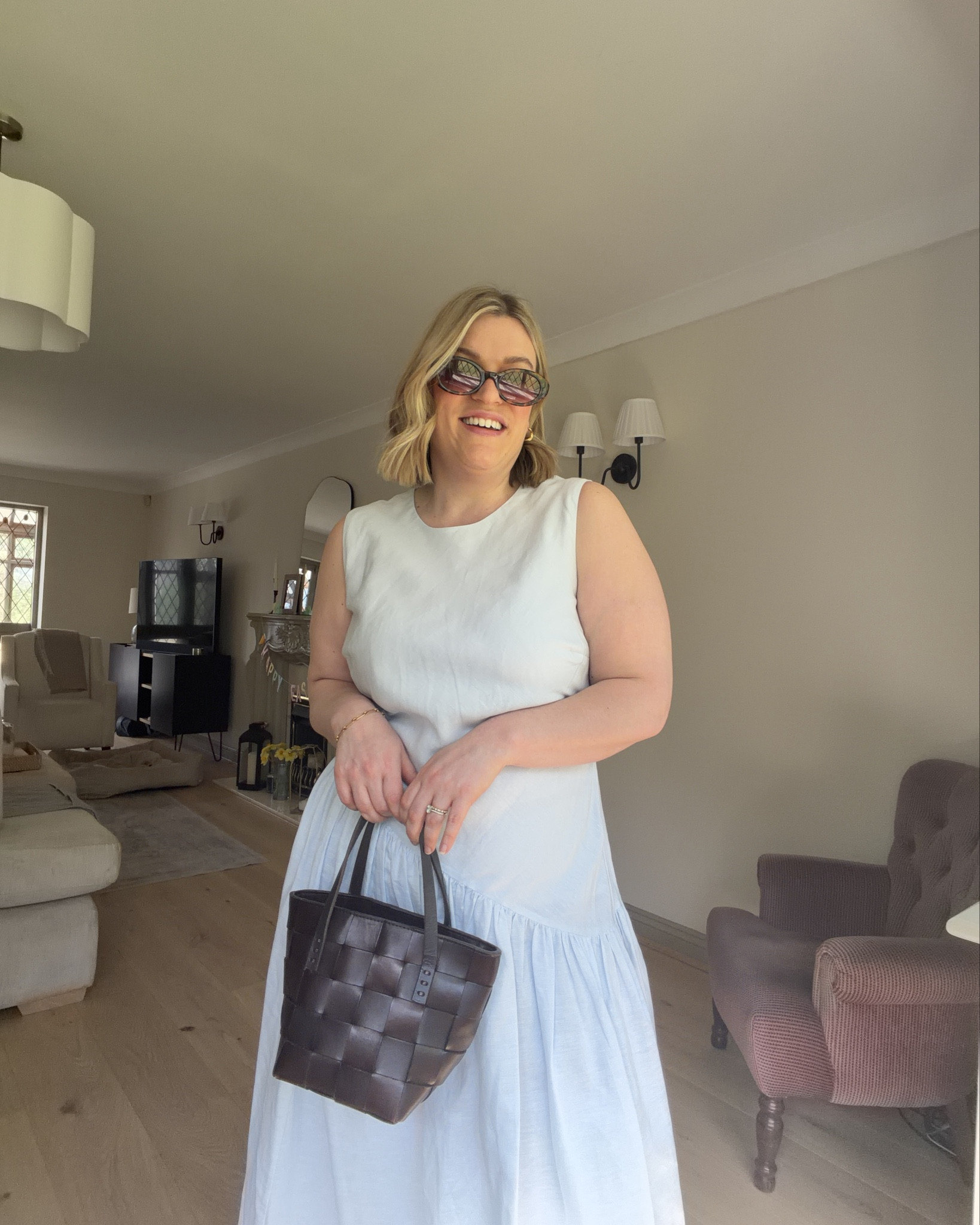Feel amazing in this baby blue linen dress! I’m wearing a Size 16 and I would say true to size. #LTK

#LTKdresses #LTKmidsize #LTKsummer