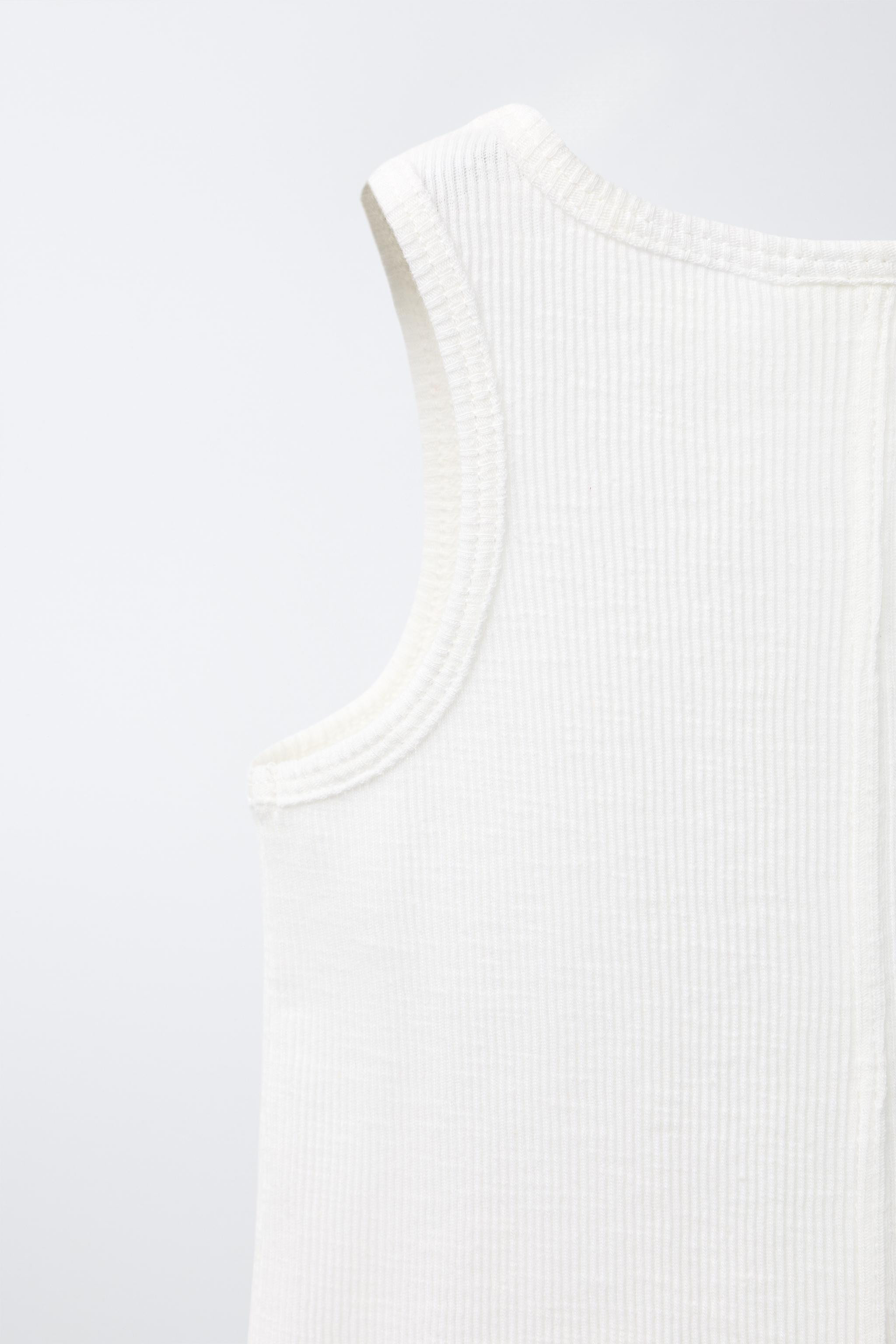 RIBBED SLEEVELESS SHIRT | Zara US