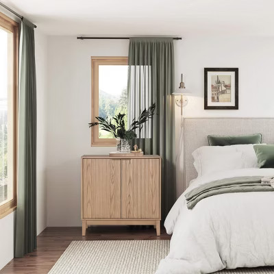 Airsurfer 2 Door Pine Wood Storage Cabinet,Accent Cabinets,Natural Ash,31"L x 15"W x 31" H | Target