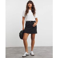 Washed Black Denim Mini Skirt | Simply Be (UK)