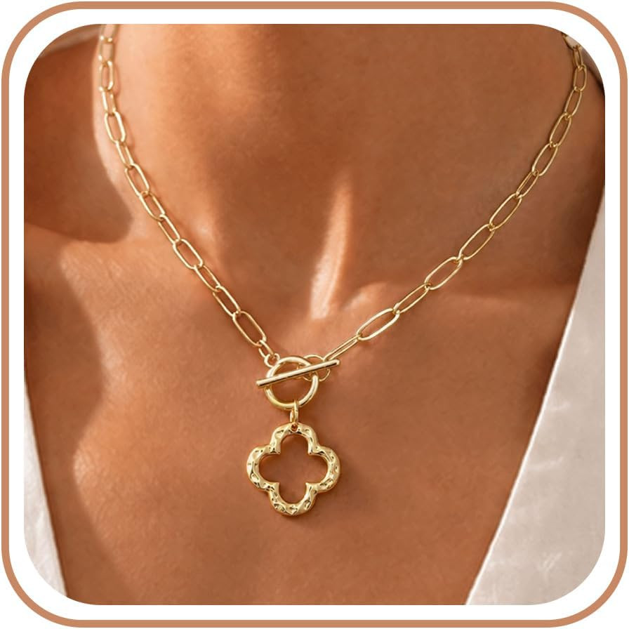 Gold Chunky Necklace for Women trendy statement Chain Necklaces | Amazon (US)