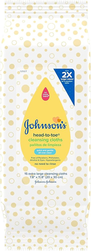 Johnson's Head-to-Toe Gentle Baby Cleansing Cloths, Hypoallergenic and Pre-Moistened Baby Bath Wi... | Amazon (US)