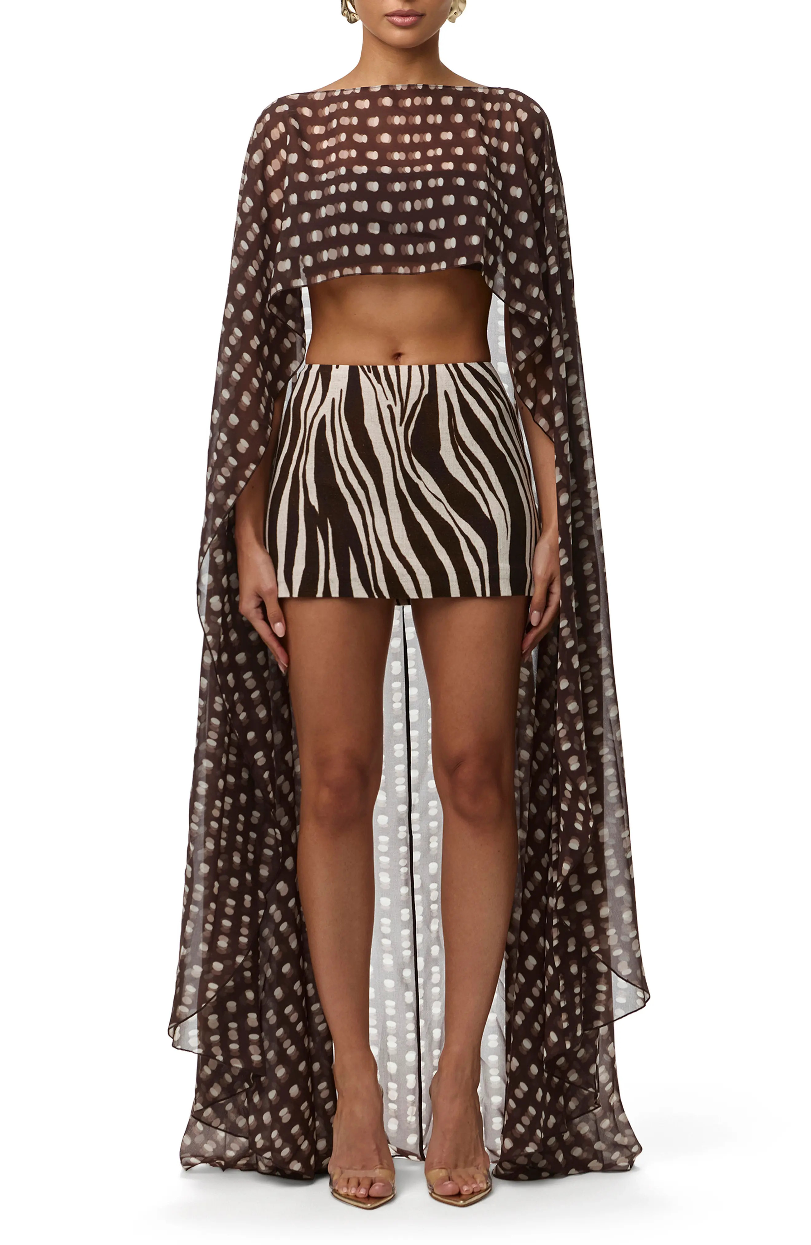 Polka Dot Illusion Chiffon Cape (Women) | Nordstrom | Nordstrom