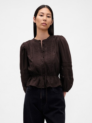 Lace-Trim Voile Top | Gap (US)