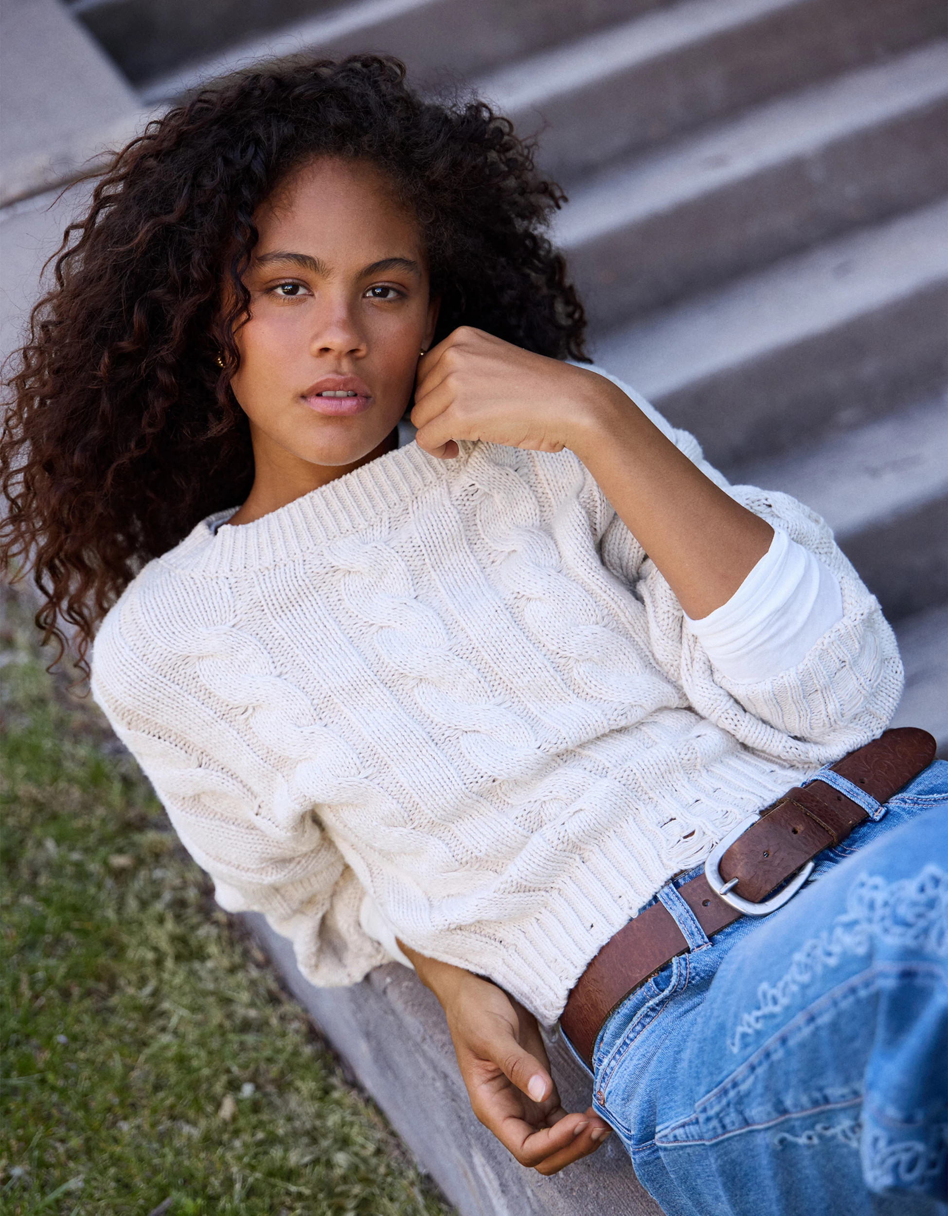 AE Cable Knit Sweater | American Eagle Outfitters (US & CA)