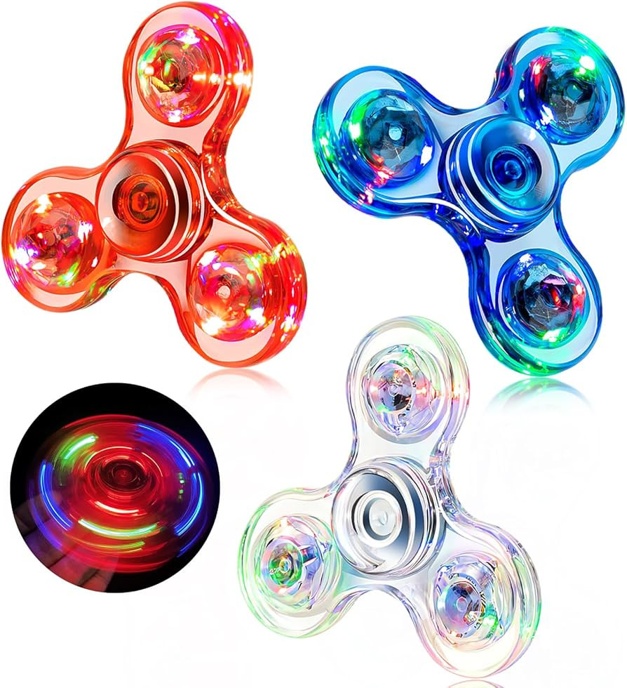 Fidget Spinner 3 Pack, LED Light Up Fidget Spinners for Kids Adults, Glow in The Dark Sensory Fid... | Amazon (US)