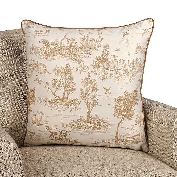 Taupe Mayfield Toile Pillow | Kirklands