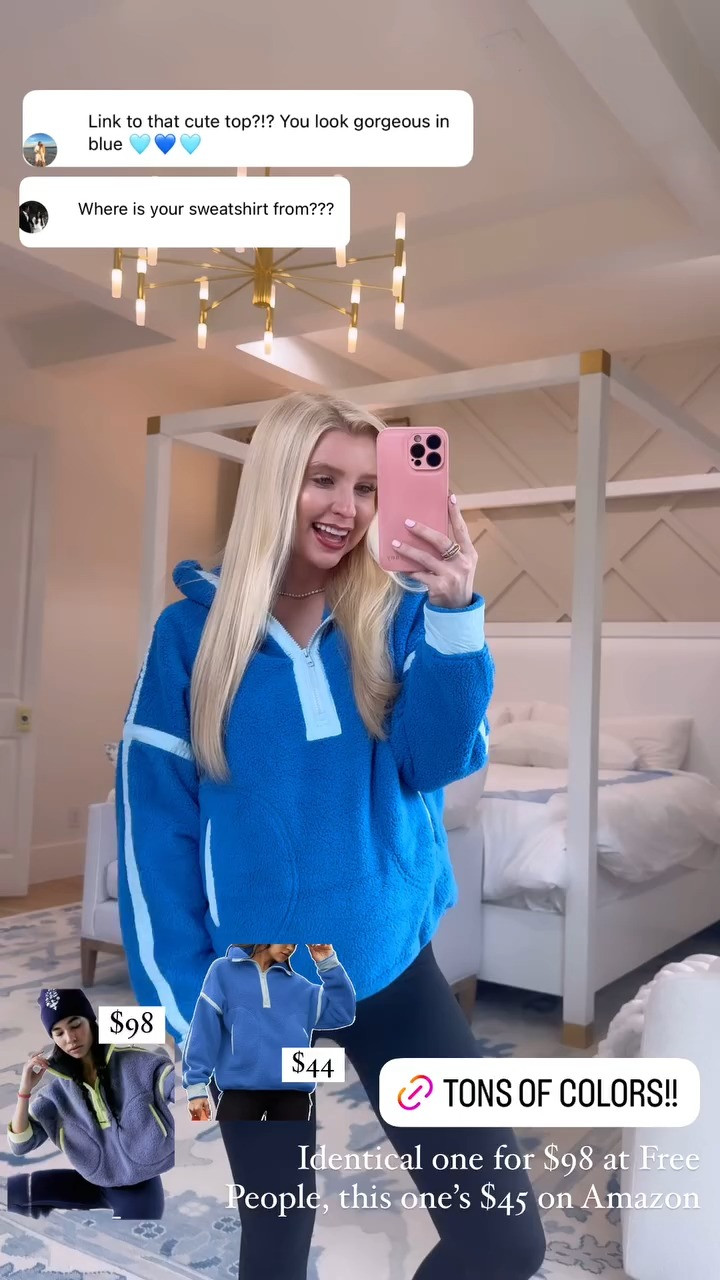 Obsessed with this fleece I snagged for half the price of the real one from Free People! It’s incredibly comfortable, and I’m loving this blue color! 

 #LTKWatchNow 

#LTKSeasonal #LTKStyleTip #LTKFindsUnder50