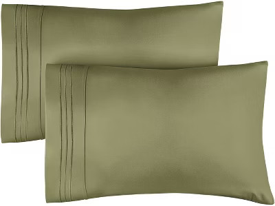CGK Linens Ultra Soft Solid Pillowcases Set of 2 - Breathable & Comfortable Pillow Covers in Sage Green, Size King | Target