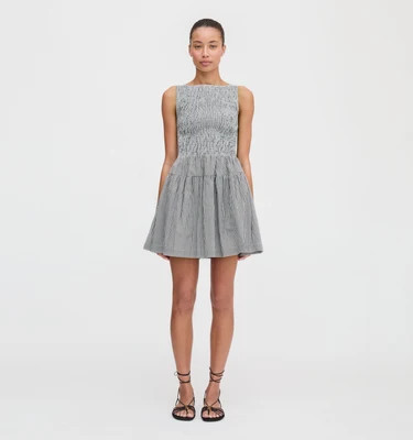 The Cosima Mini Nap Dress - Black/Sand Gingham Black/Sand Gingham / XL | Hill House Home US