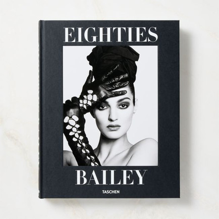 David Bailey Eighties black coffee table book with portrait cover