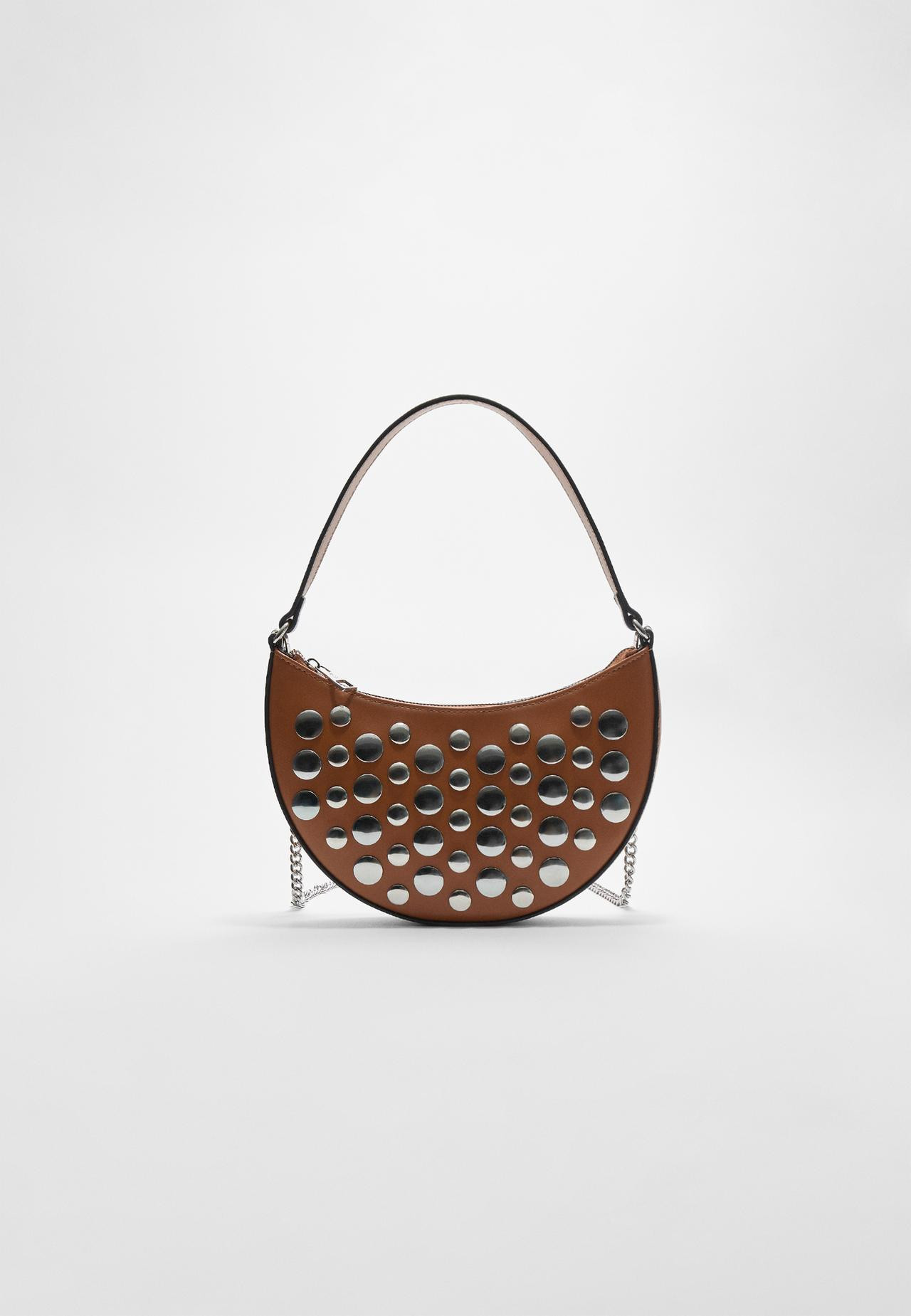Studded moon crossbody bag | Stradivarius (UK)