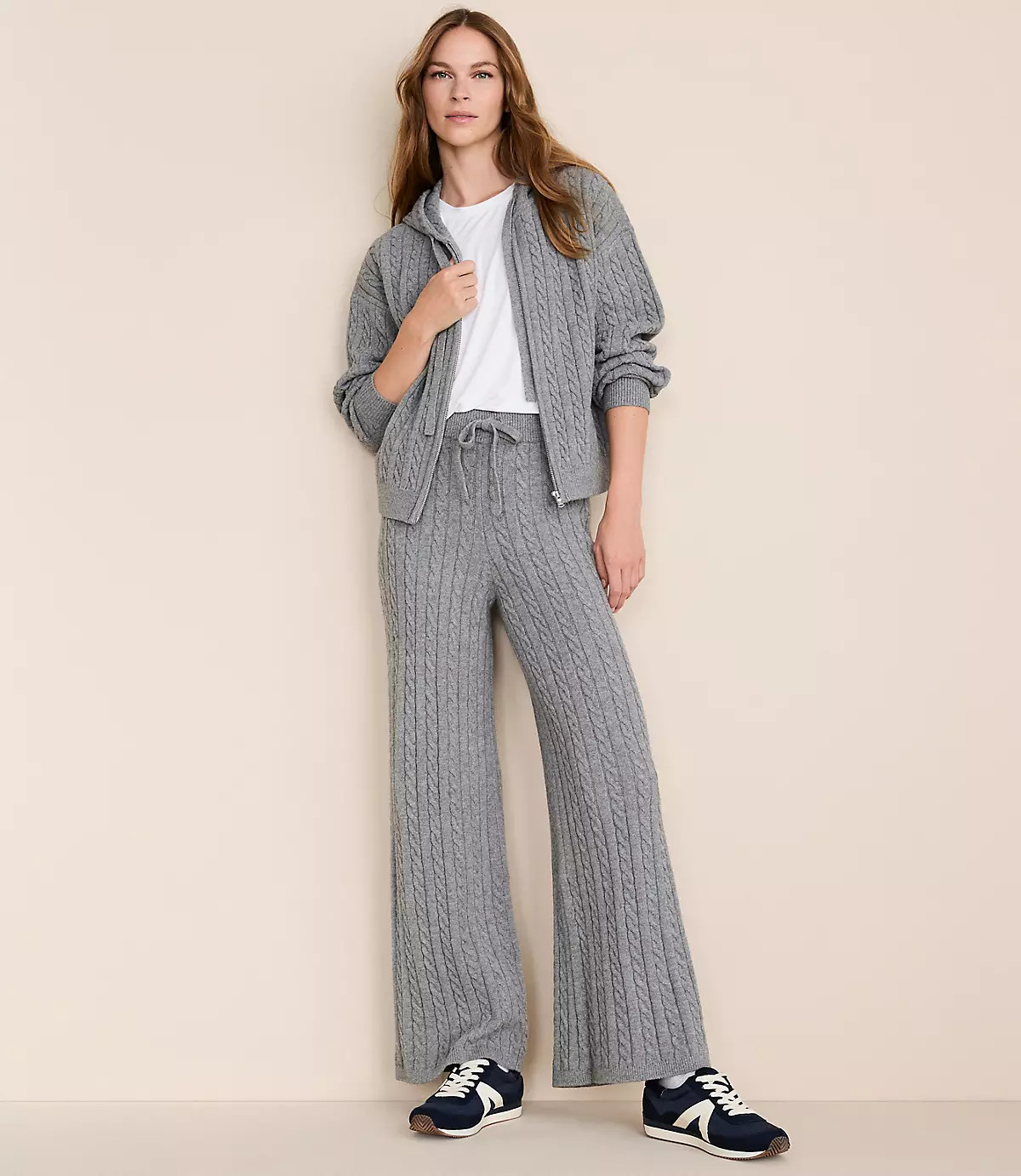 Lou & Grey Cable Sweater Wide Leg Pants | LOFT