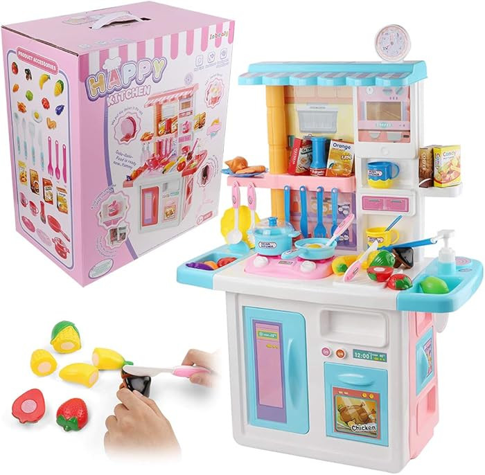 Deluxe Kids Kitchen Playset with Lights & Sounds – Realistic Chef Role Play Toy with Utensils, ... | Amazon (US)