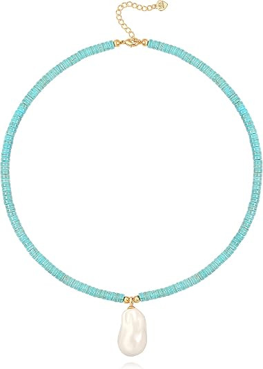 CANEVINKA Bohemian Beaded Choker Necklace 18K Gold Plated Bead Pendant Necklace Vintage Handmade ... | Amazon (US)