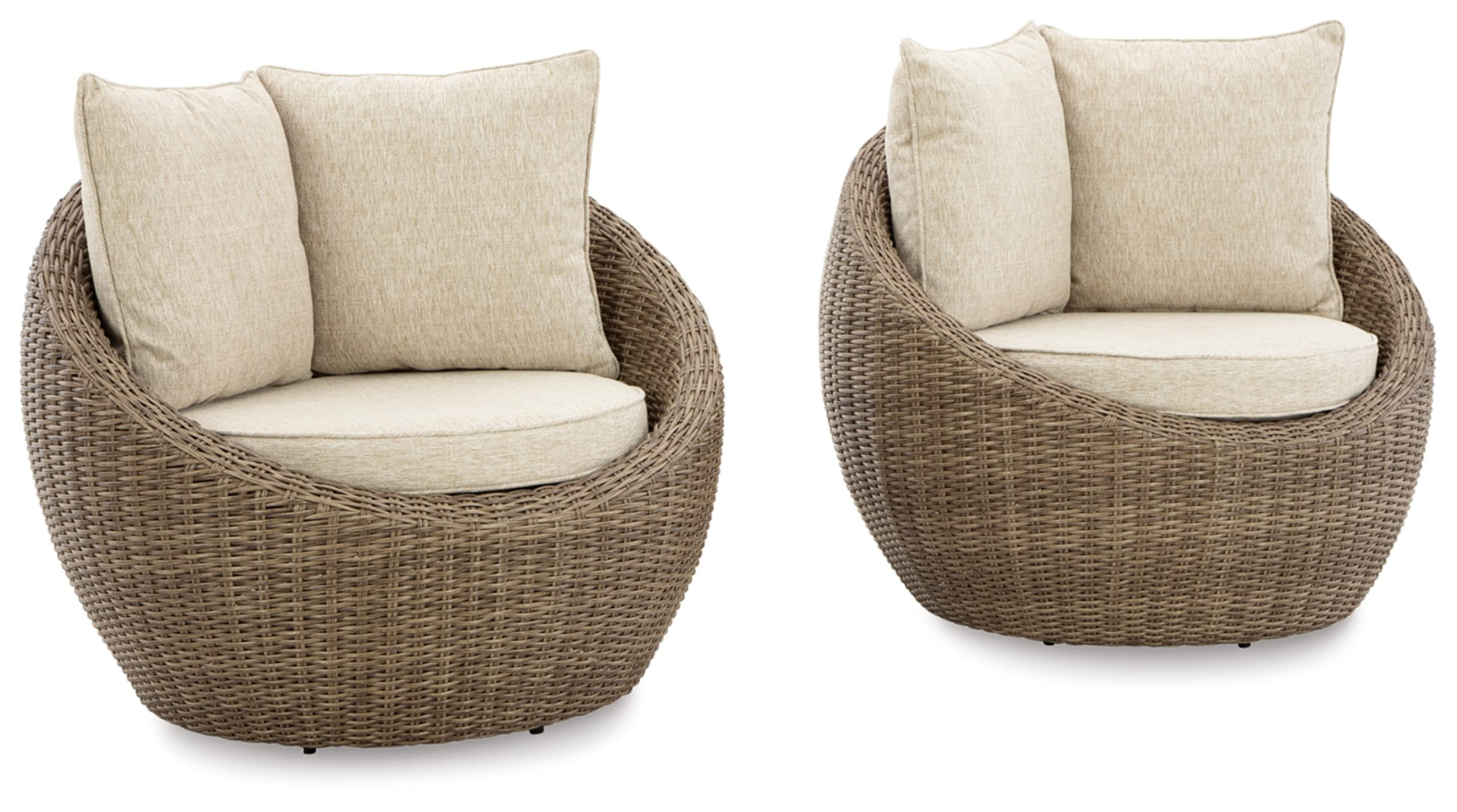 Signature Design by Ashley DANSON Swivel Lounge with Cushion, 2 Count, Light Brown | Amazon (US)