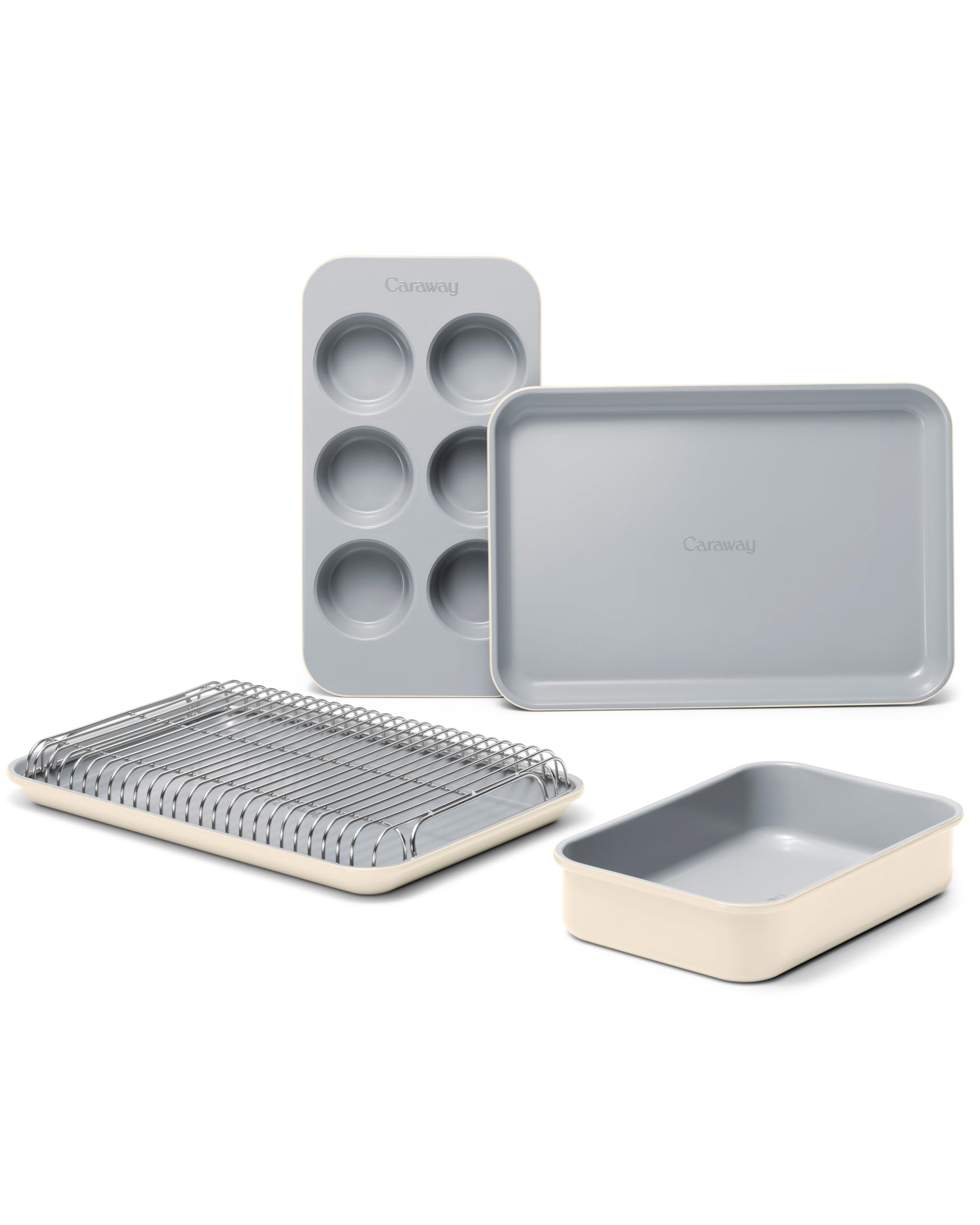 Caraway Mini Bakeware Set – Naturally Non-Stick, Non-Toxic Ceramic Coating – Compact Baking P... | Amazon (US)