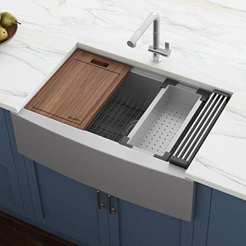 Ruvati Verona RVH9300 36" Apron-front Workstation Farmhouse Single Bowl Kitchen Sink, Stainless S... | Amazon (US)
