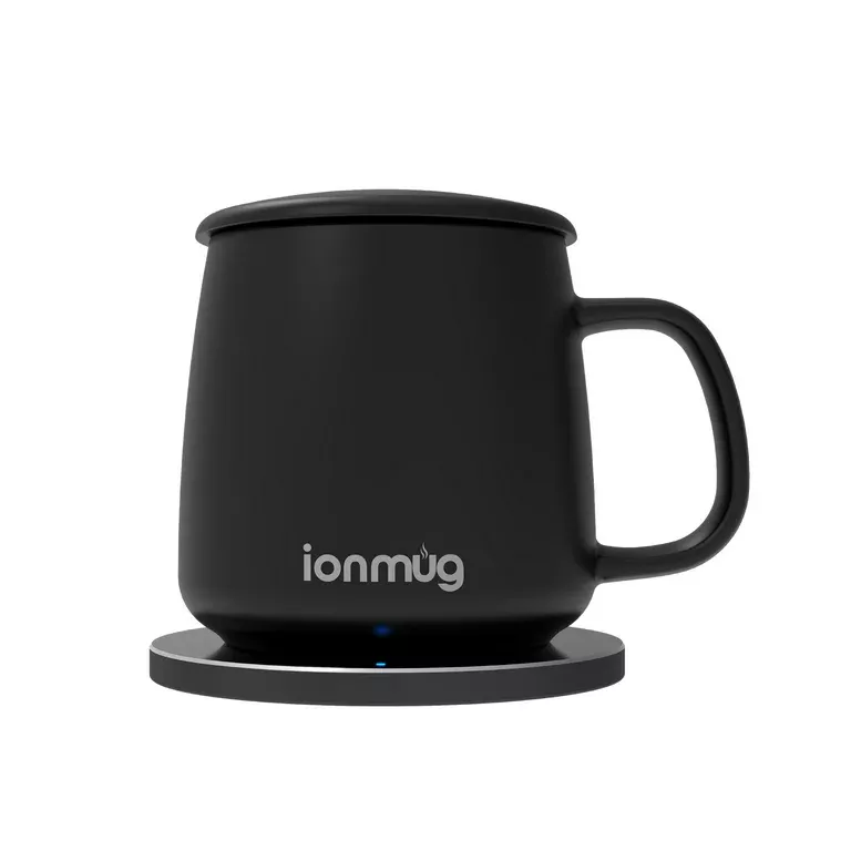ionMug & Charging Coaster- 12oz.Black.Stainless Steel Heating