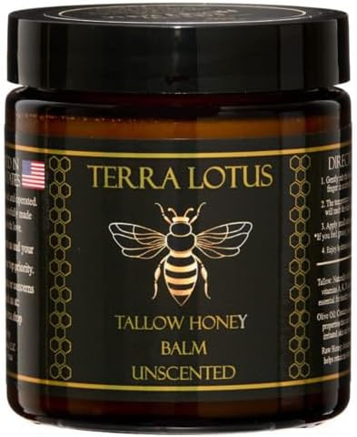 Organic Grass-Fed Beef Tallow Balm with Raw Honey - Moisturizing Cream for Soft, Smooth Skin - Ha... | Amazon (US)