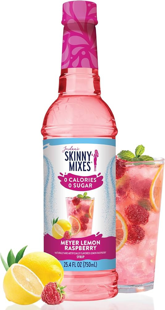 Jordan's Skinny Mixes Sugar Free Syrup, Meyer Lemon Raspberry, Fruit Flavored Water Enhancer, Dri... | Amazon (US)
