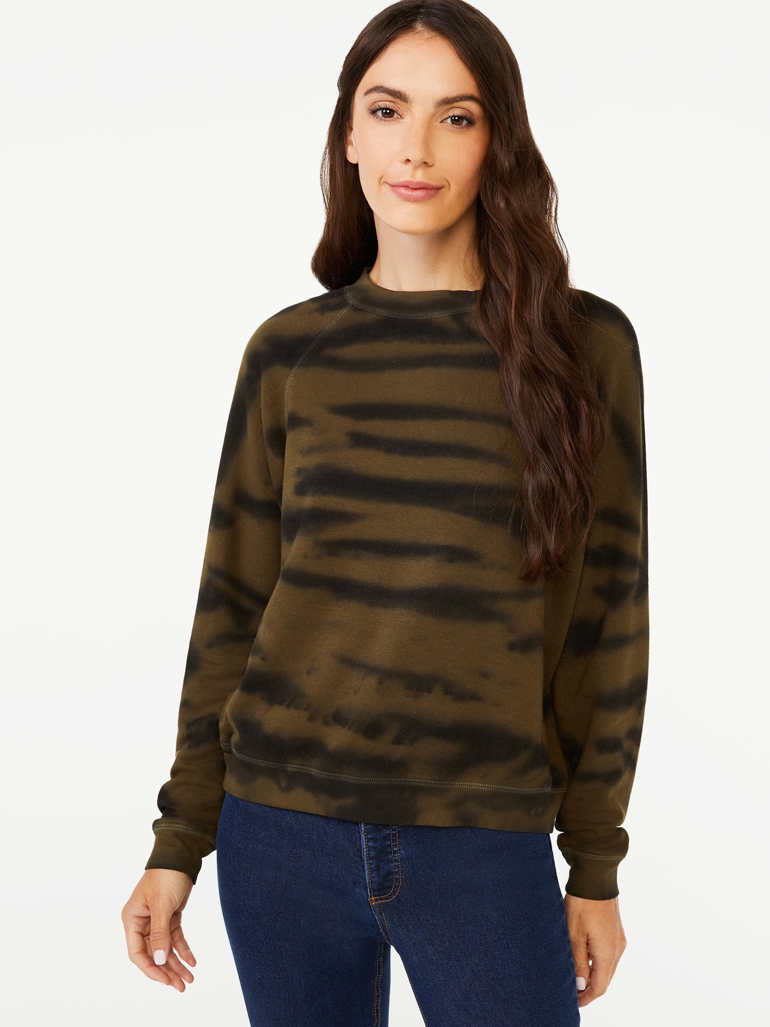Scoop Women's Tie Dye Fleece Sweatshirt - Walmart.com | Walmart (US)
