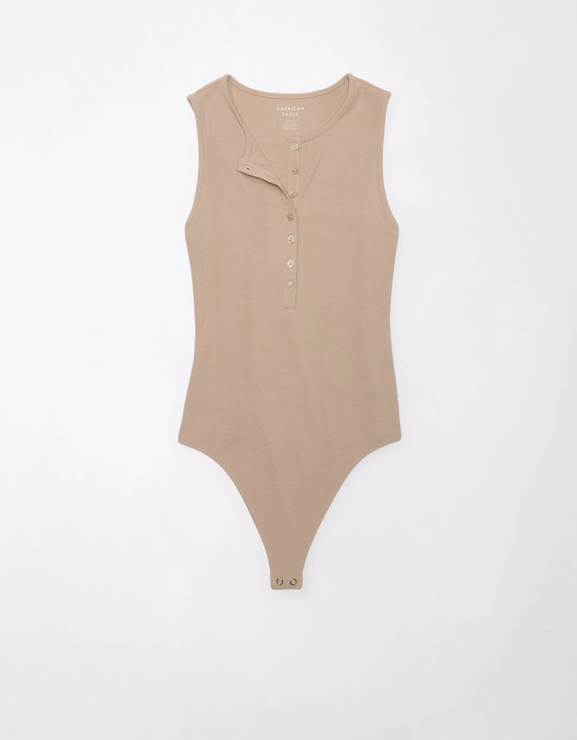 AE Sleeveless Henley Bodysuit | American Eagle Outfitters (US & CA)