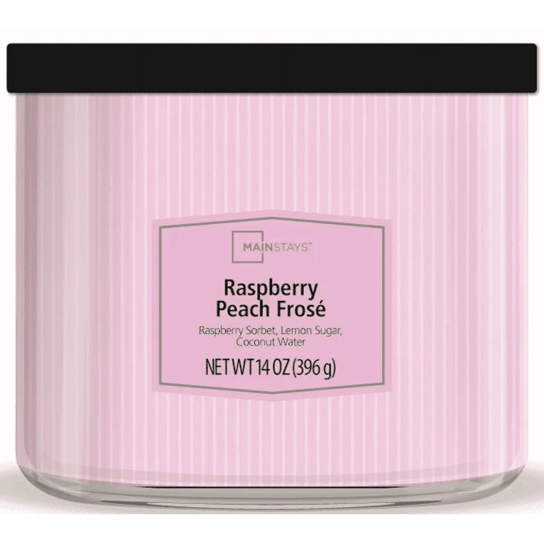 Mainstays 3-Wick Textured Wrap Raspberry Peach Frose Candle, 14 oz | Walmart (US)