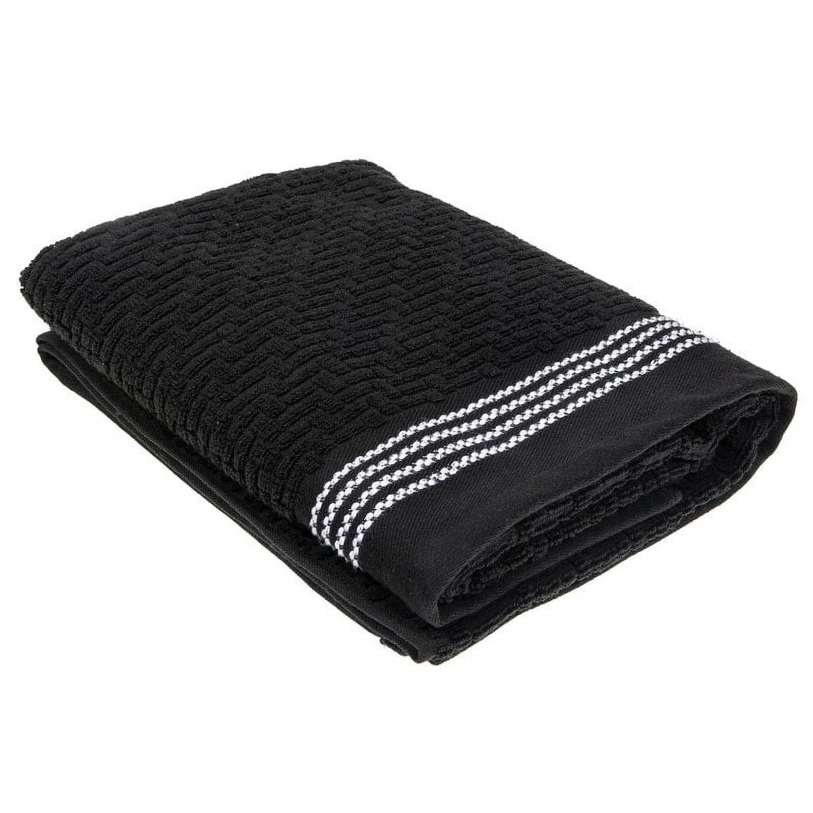 IH Casa Decor Luxury Stitch Bath Towel (27 X 50) (Black) - Set of 2 - Walmart.com | Walmart (US)